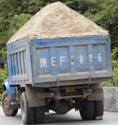 fully loaded sand truck