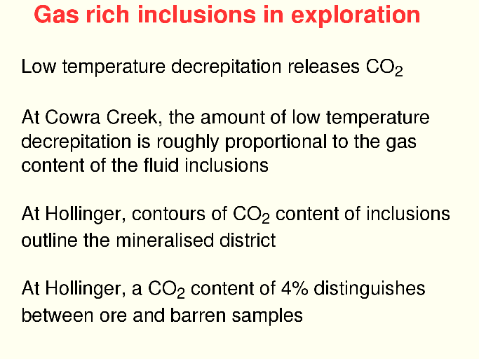Gas rich inclusions in exploration