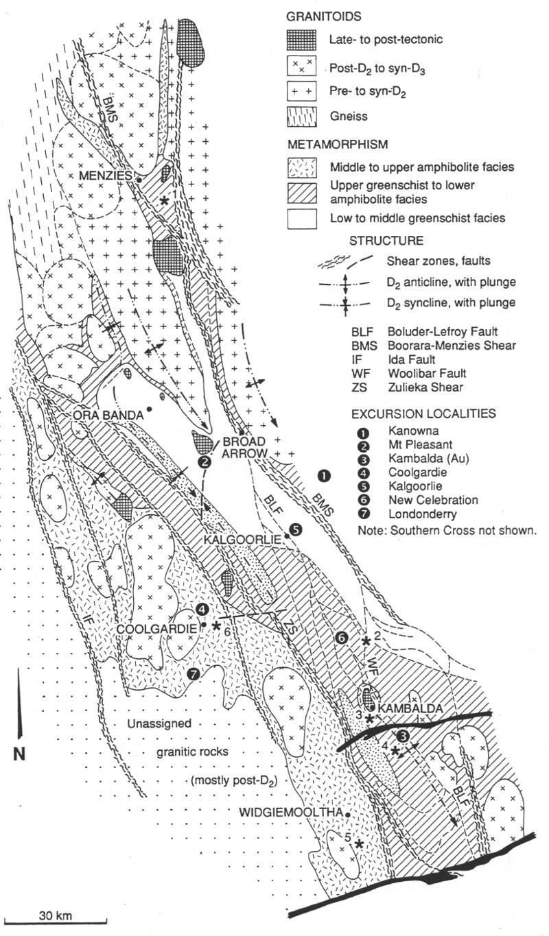 sample location map, kalgoorlie, 1994